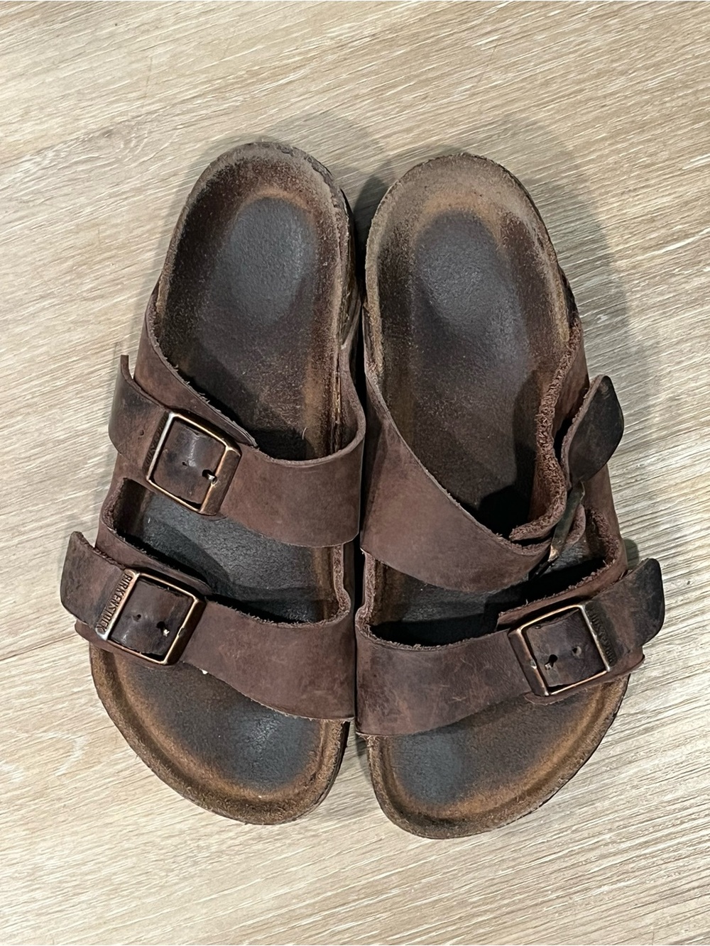 Birkenstock Double-Buckle Leather Slide Sandal size 36